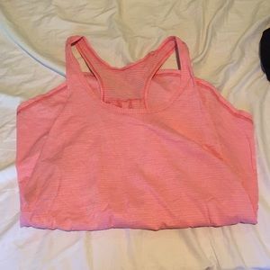 Pink loose lulu tank top